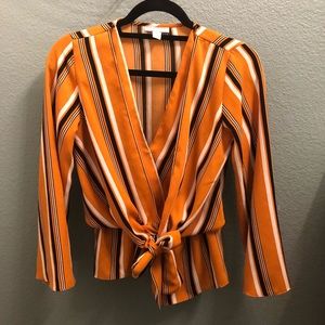 Topshop Tiffany Stripe Asymmetrical Blouse